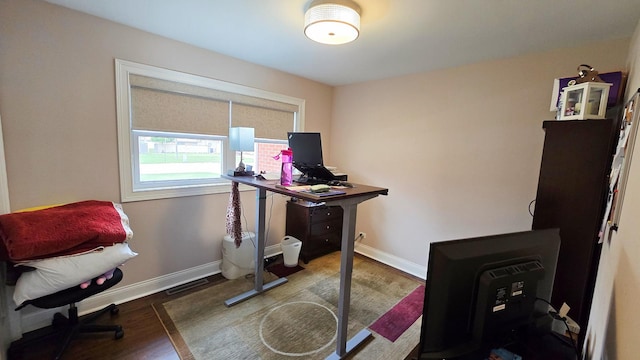 959 E 166th St, South Holland, IL 60473 - home office with wood finished floors, visible vents, and baseboards