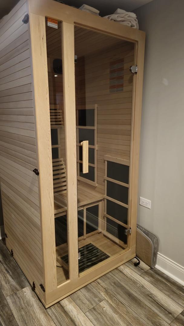 959 E 166th St, South Holland, IL 60473 - view of sauna / steam room with baseboards and wood finished floors