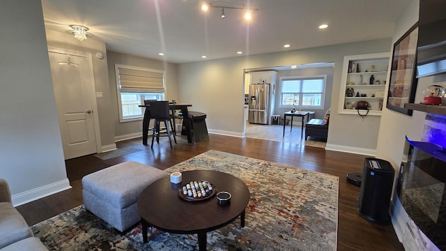 959 E 166th St, South Holland, IL 60473 - living room with baseboards, wood finished floors, and recessed lighting