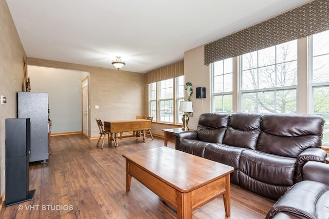 1754 Landreth Ct, Aurora, IL 60504 - living area with baseboards and hardwood / wood-style flooring