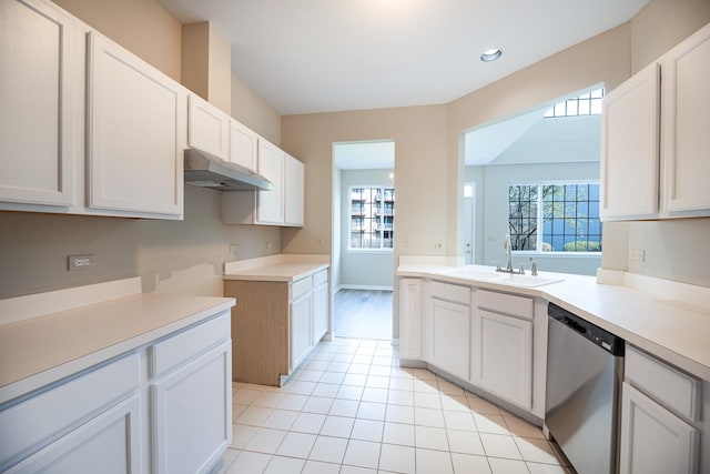 5464 Mayflower Jct, Rolling Meadows, IL 60008 - kitchen with plenty of natural light, under cabinet range hood, light countertops, dishwasher, and a sink