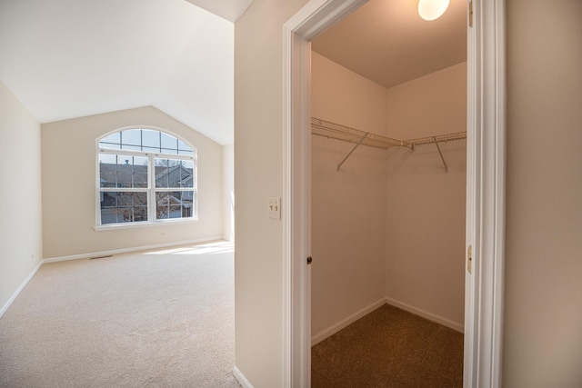5464 Mayflower Jct, Rolling Meadows, IL 60008 - spacious closet featuring lofted ceiling, carpet, and visible vents