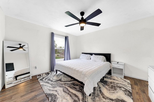 4240 Hearthstone Ln, Belvidere, IL 61008 - bedroom featuring baseboards, ceiling fan, and wood finished floors