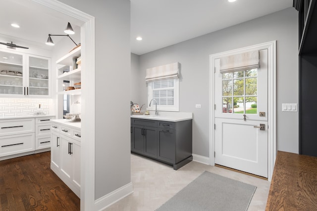 interior space with a sink