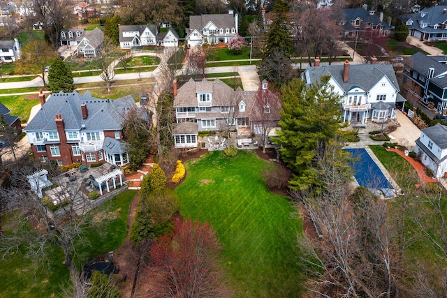 aerial view with a residential view