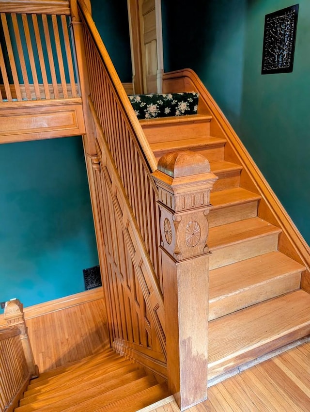 907 W Church St, Champaign, IL 61821 - stairs featuring wood finished floors