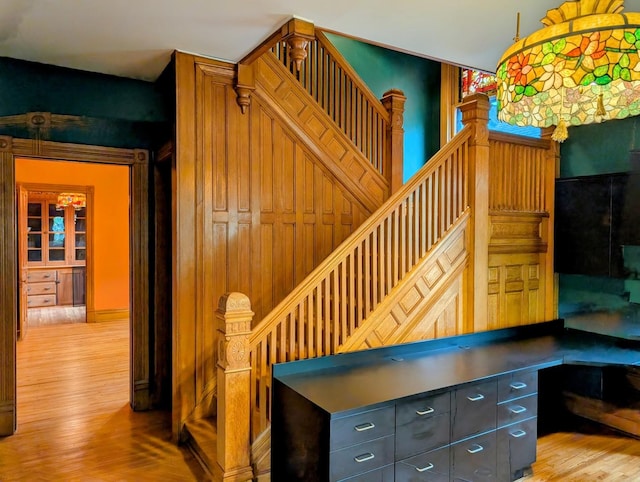 907 W Church St, Champaign, IL 61821 - staircase with wood finished floors