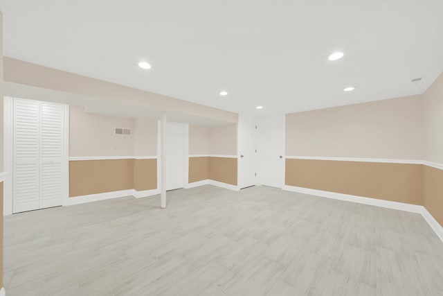3435 W 71st Pl, Chicago, IL 60629 - finished basement featuring visible vents, recessed lighting, and baseboards