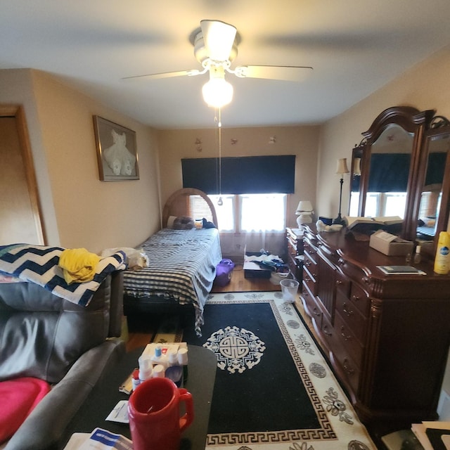 14951 Riverside Dr, South Holland, IL 60473 - bedroom with wood finished floors and a ceiling fan