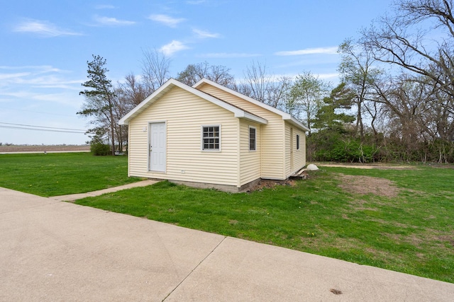 exterior space with a lawn