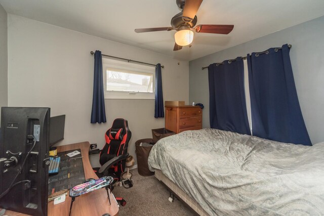 8212 N Ozanam Ave, Niles, IL 60714 - bedroom with carpet floors and a ceiling fan