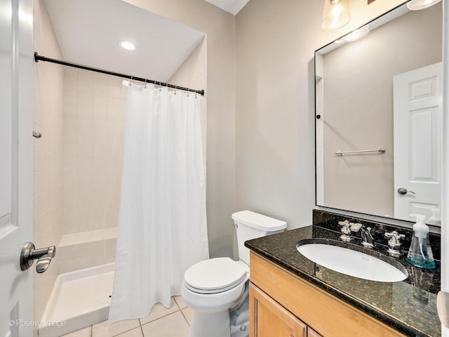 522 N Grant St, Hinsdale, IL 60521 - full bath with a shower stall, toilet, vanity, and tile patterned floors