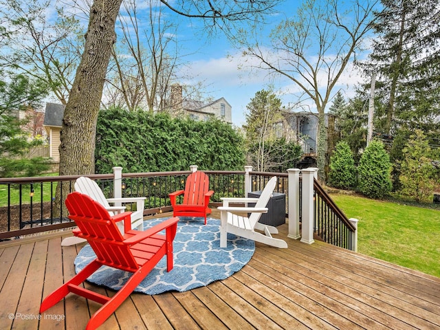 522 N Grant St, Hinsdale, IL 60521 - wooden deck with a yard