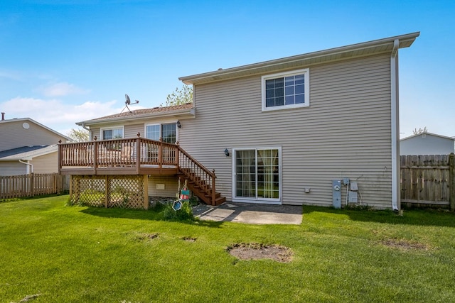 1680 Bicek Dr, Hoffman Estates, IL 60192 - rear view of property featuring a deck, stairs, and a patio