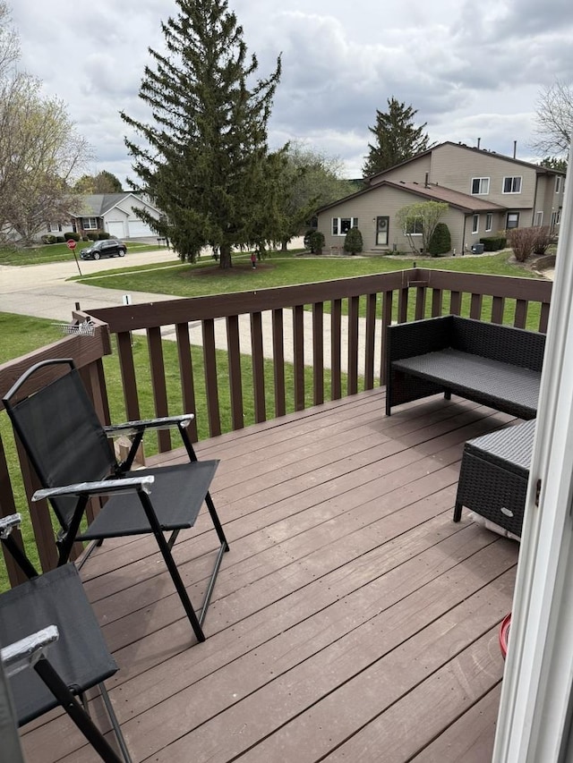 deck with a yard