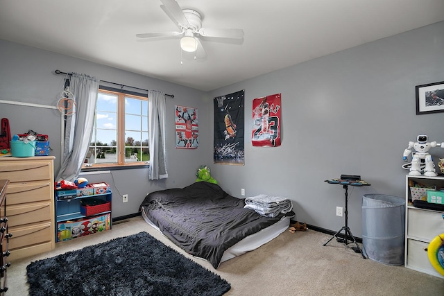 833 Poe St, Manteno, IL 60950 - bedroom with carpet floors, a ceiling fan, and baseboards