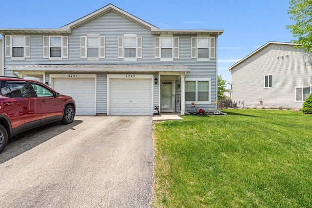 2743 River Bend Ln, Plainfield, IL 60586 - view of property with driveway, a front lawn, and an attached garage