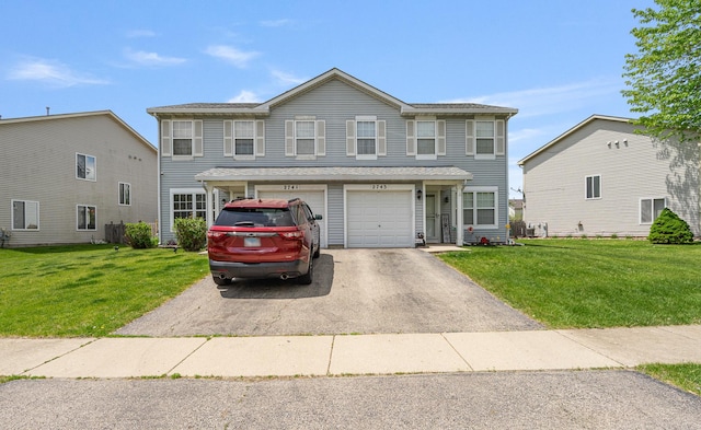 2743 River Bend Ln, Plainfield, IL 60586 - view of front of home with driveway, a front lawn, and a garage