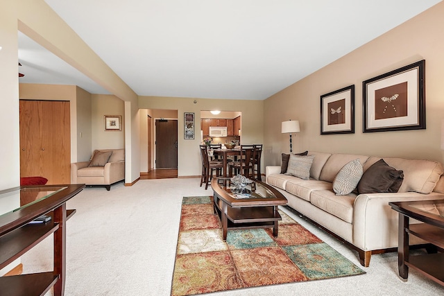 10300 Village Circle Dr Unit 1109, Palos Park, IL 60464 - living room featuring light colored carpet and baseboards