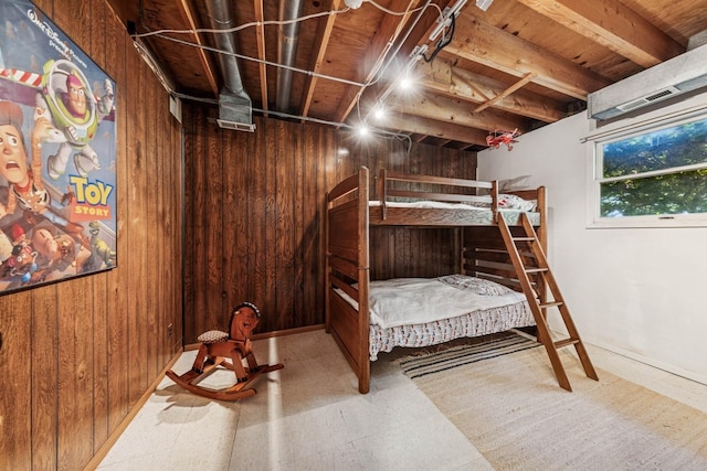 5873 Walnut Ave, Downers Grove, IL 60516 - bedroom with tile patterned floors and wooden walls