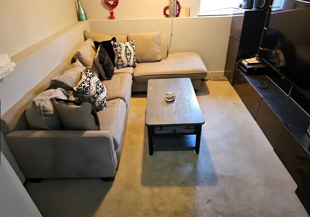 519 Greenwood Dr, Round Lake Park, IL 60073 - living room with concrete floors