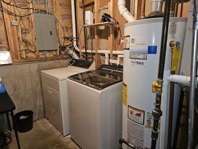 519 Greenwood Dr, Round Lake Park, IL 60073 - washroom with water heater, separate washer and dryer, and electric panel