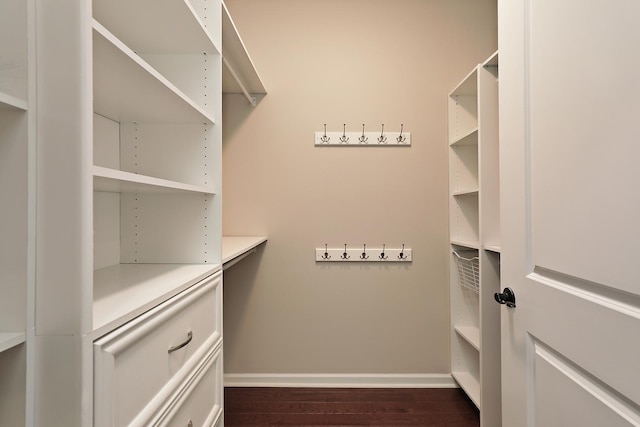 2701 Commons Dr Unit 409, Glenview, IL 60026 - walk in closet with dark wood finished floors