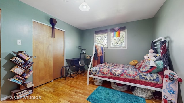 9125 W 144th Pl, Orland Park, IL 60462 - bedroom with wood finished floors and a closet