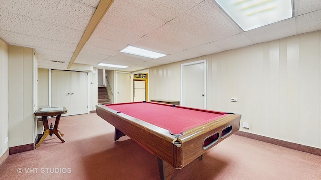 270 Concord Dr, Melrose Park, IL 60160 - playroom with carpet, pool table, and a drop ceiling