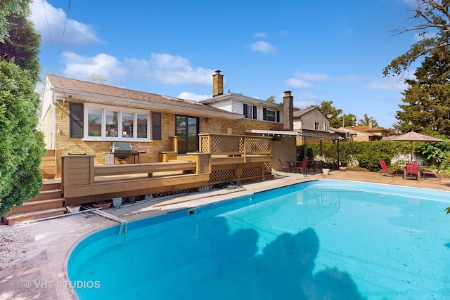 270 Concord Dr, Melrose Park, IL 60160 - view of swimming pool featuring a wooden deck