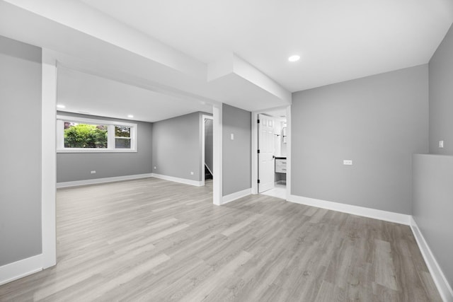 16560 Woodlawn W Ave, South Holland, IL 60473 - basement with light wood-type flooring, baseboards, and recessed lighting