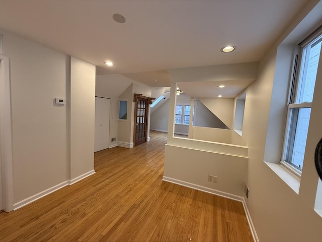 2446 W Thomas St, Chicago, IL 60622 - empty room featuring baseboards, wood finished floors, and recessed lighting