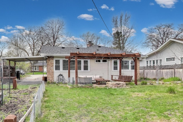 9633 Karlov Ave, Skokie, IL 60076 - back of house featuring a carport, a chimney, and a shingled roof