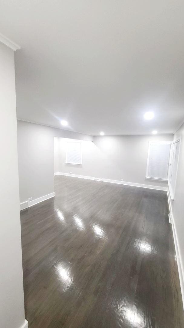 15562 Gouwens Ln, South Holland, IL 60473 - below grade area featuring dark wood finished floors and baseboards