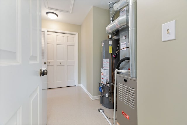 utilities featuring gas water heater