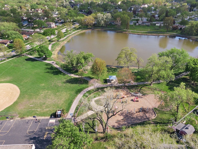 drone / aerial view of a large body of water