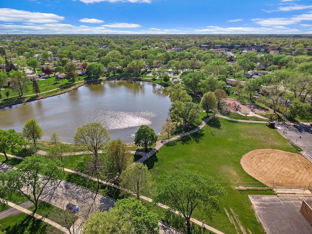 aerial overview of property's location featuring a nearby body of water