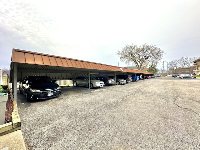 view of covered parking lot