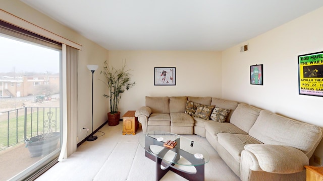 living room with visible vents