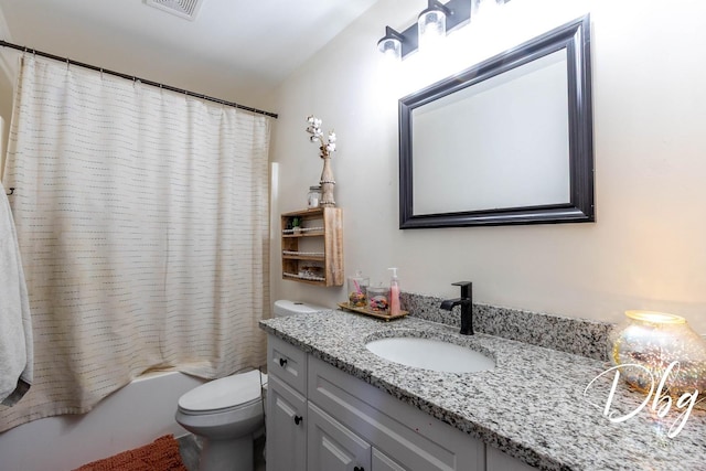 254 Spring Valley Way, Round Lake, IL 60073 - full bath with shower / bath combo, visible vents, toilet, and vanity