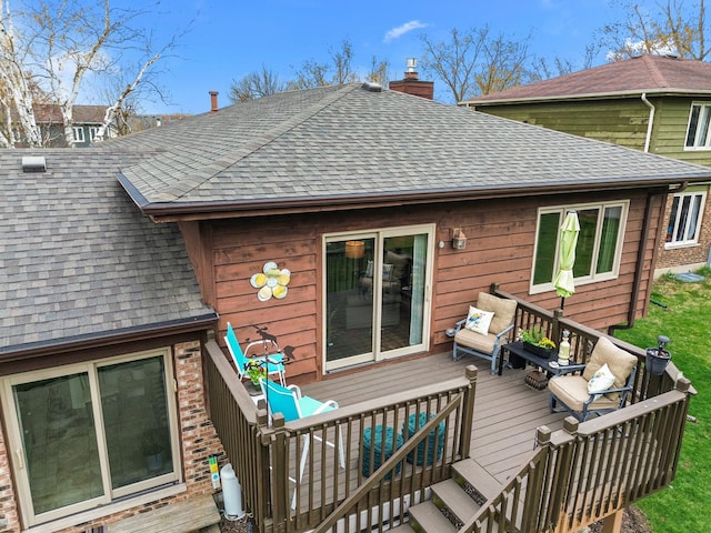 deck featuring an outdoor living space