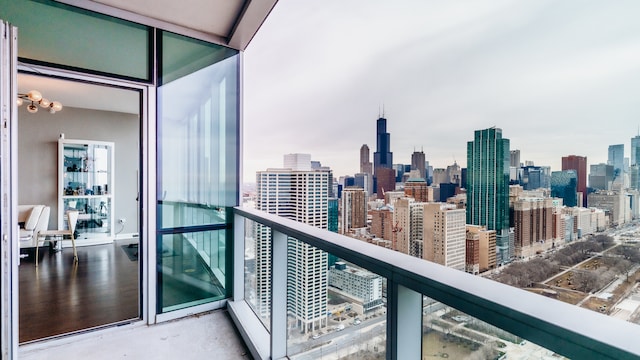 balcony with a view of skyline