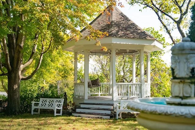 105 S High St, Galena, IL 61036 - wooden terrace with a gazebo and covered porch