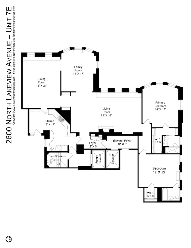 2600 N Lakeview Ave Unit 7E, Chicago, IL 60614 - floor plan / room layout
