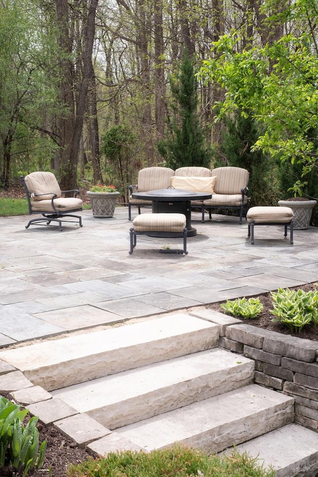 wooden deck featuring a patio area