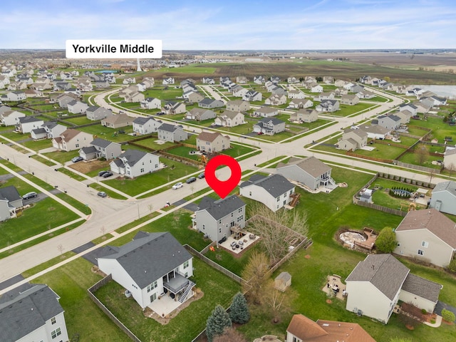 bird's eye view with a residential view