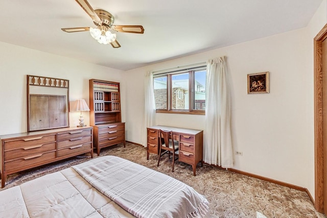 14506 Mallard Dr, Homer Glen, IL 60491 - bedroom with baseboards, a ceiling fan, and carpet flooring