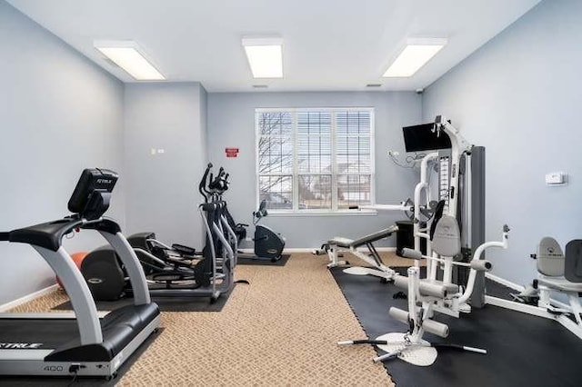 gym with baseboards