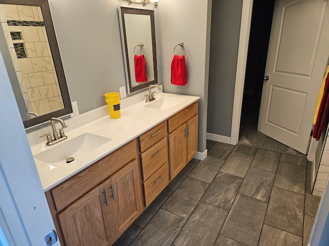 bathroom with double vanity
