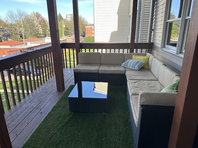 exterior space featuring outdoor lounge area